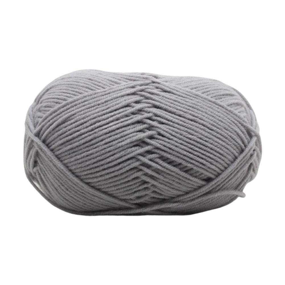 Fil de crochet en coton de lait 4 plis, ligne d'épaisseur, fil de laine ogo, , ultra doux, lework grossier, bricolage: Gris clair