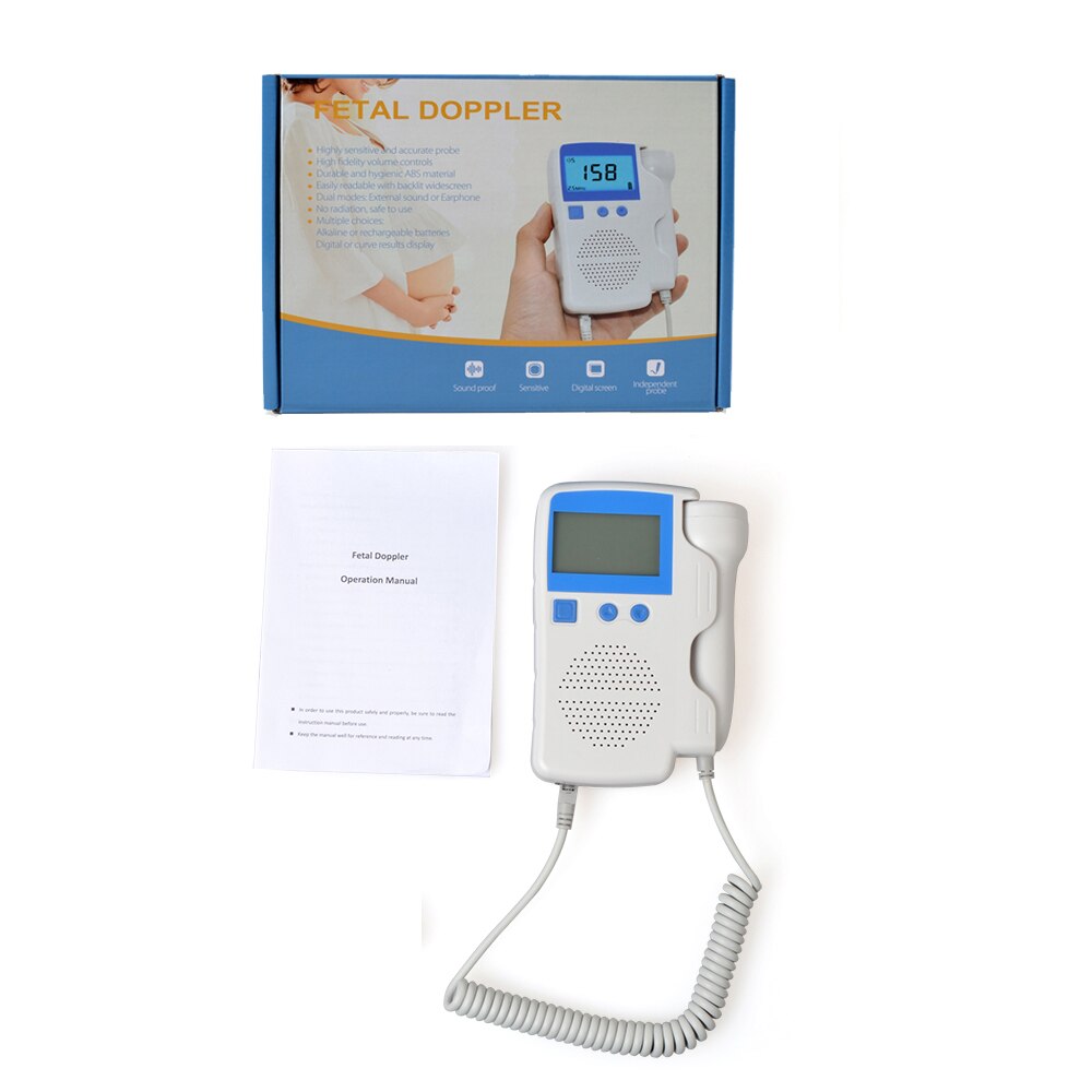 3.0Mhz Ultrasound Doppler Foetale Hartslagmeter Voor Thuisgebruik Zwangerschap Baby Foetale Geluid Hartslag Pocket Doppler