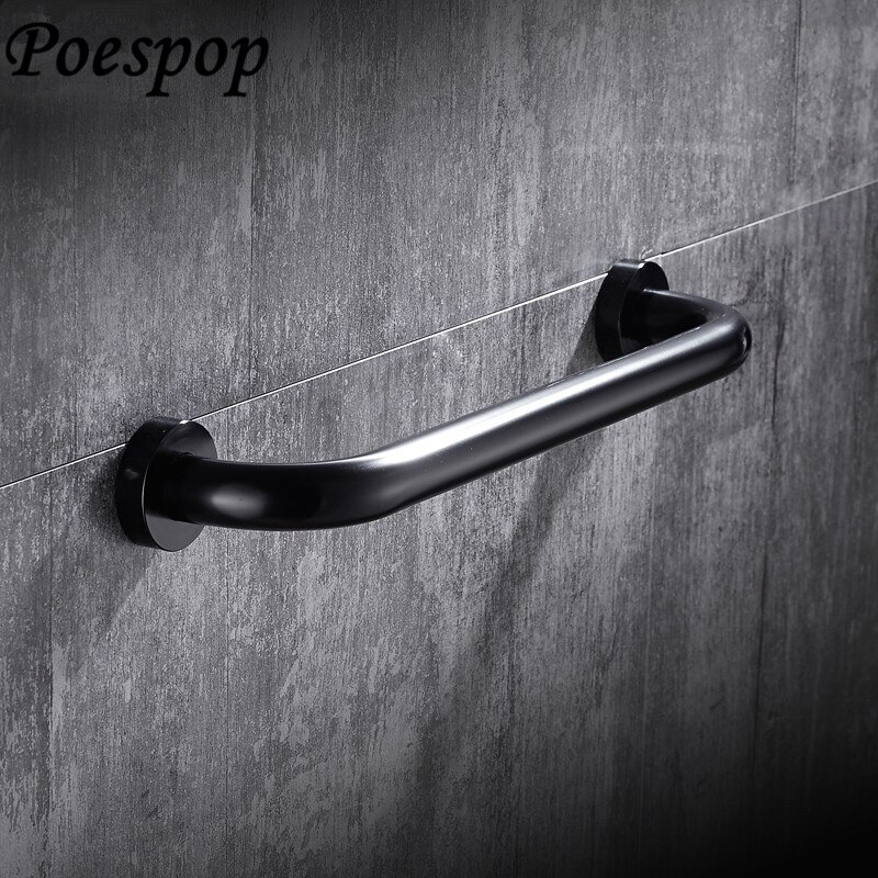 Posepop finish badrumsbadkar toalett handtag handtag svart aluminium väggfäste dusch säkerhetsstöd handduk handdukshängare