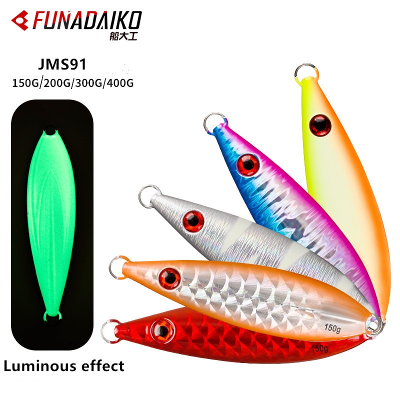 Funadaiko bly jig metal jig 150g 200g 300g 400g kunstige agn fiskeri lokke langsom jig jigning lokke langsom metal jig fiske jig