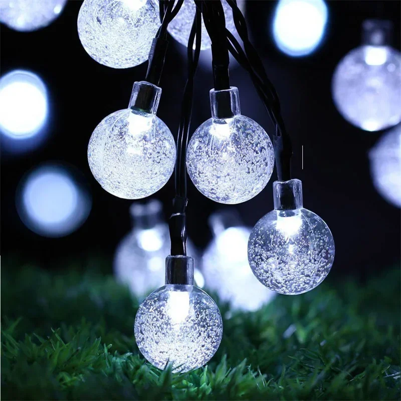 Weihnachts-Solar--Lichterkette für Höhle Außenbereich, Kristallkugel-Lichter mit 8 Modi, Terrassenlicht für Garten, Ramadan, Hochzeit, Party-Dekoration