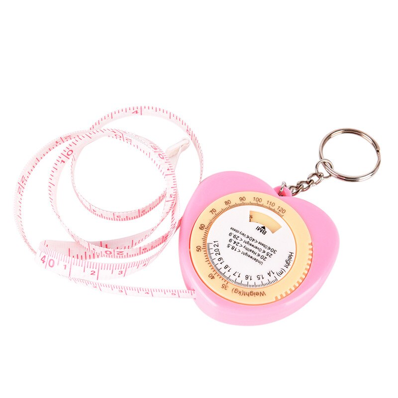 1.5M Plastic Ruler Mini Retractable Measuring Tape Measure Measurement Woodworking Tools Plactic Tape Ruler Metric Keychain