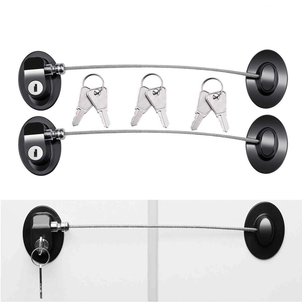 Kühlschrank Schloss für freundlicher, Mini Kühlschrank Schlösser für freundlicher, Gefrierschrank sperren, Verwendet in Kühlschrank Tür, schränke schwarz 1 schloss 2 schlüssel