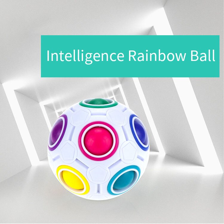 Magic Rainbow Ball Puzzle Cube Fidget Stress Relief Ball Brain Teasers Games Toys for Kids Adults (12 Holes)