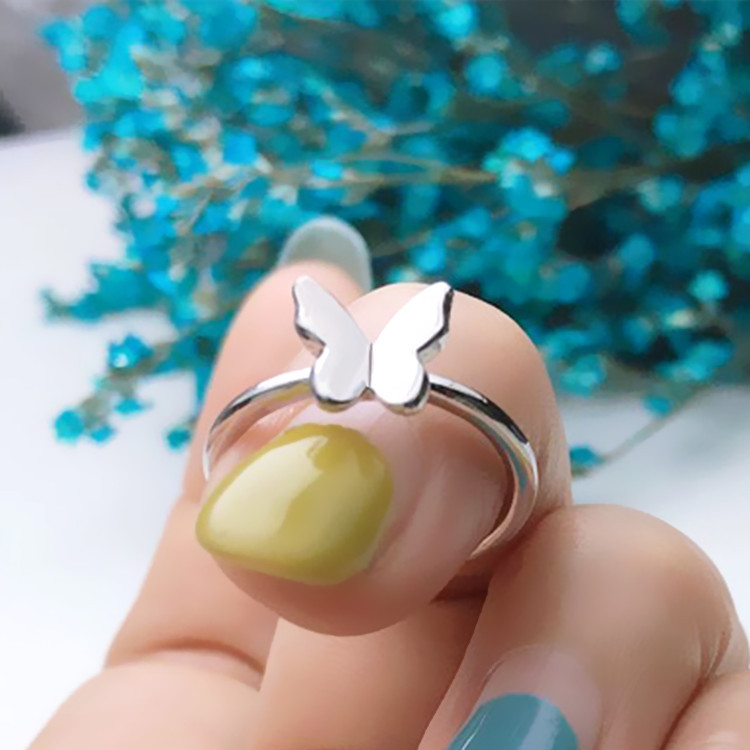 Anelli a farfalla in argento sterling 925 per accessori femminili regalo gioielli di moda da donna all'ingrosso