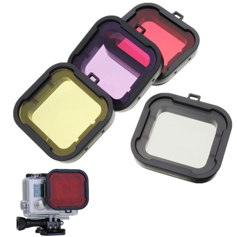 4PCS Underwater Diving Filter Lens Cover UV Filter for GoPro Hero 4 3+