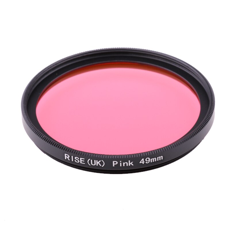 Camera Filters Volledige 49mm Kleur Filters voor bruin Oranje Roze Rood Geel Grijs Blauw Groen Paars Voor DSLR Camera: FULLpink