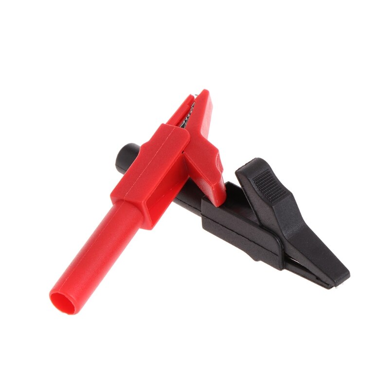 2 stk 4mm fulle beskyttende alligatorklemmer krokodilleklemme til multimeter