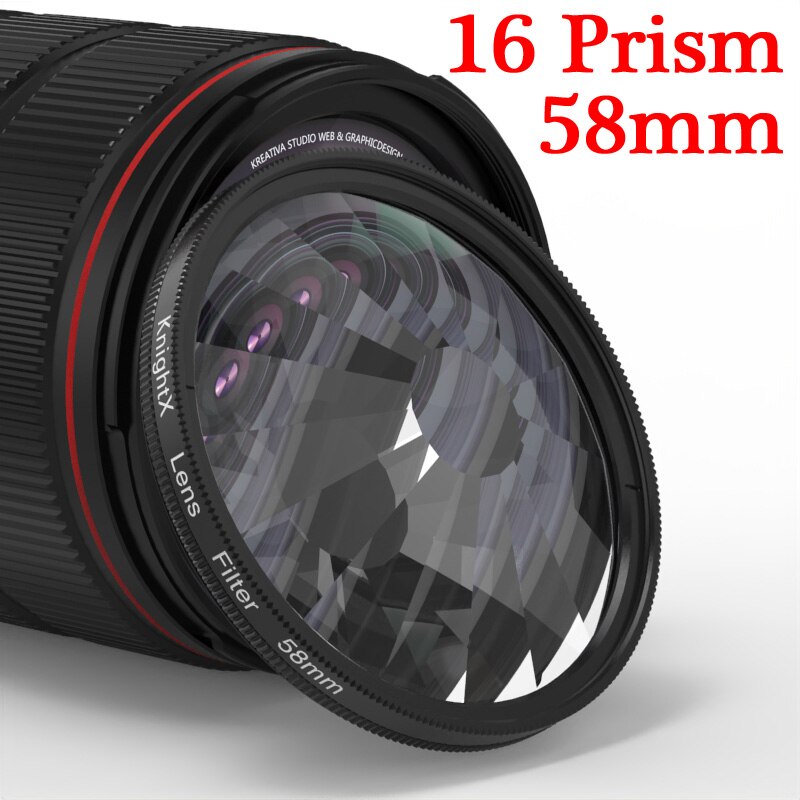 KnightX-filtro de prisma de 58mm, 52mm, 77mm, giratorio cambiable, CPL, ND, Media FX, dioptrías divididas, accesorios de fotografía de efectos especiales: 58mm 16 Prism