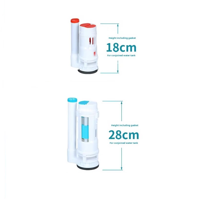 Flush Toilet Drain Valve Old Toilet Inlet and Outlet Valve Tank Button Fittings Spout Valve Button Complete Set