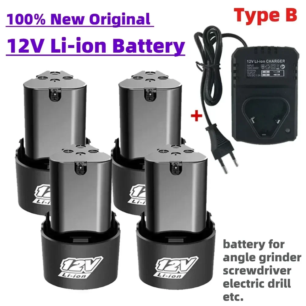 Nuevas baterías recargables de iones de litio de 12 V adecuadas para taladro eléctrico, destornilladores eléctricos, amoladoras angulares, etc. Herramienta eléctrica