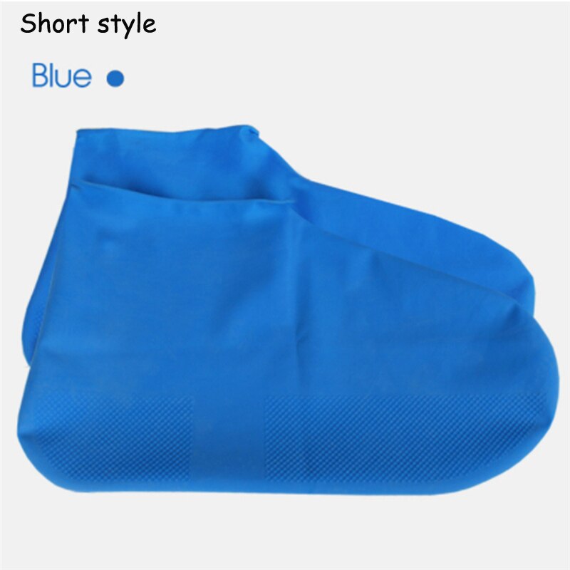 Herbruikbare Latex Waterdichte Regen Schoenen Covers Draagbare Antislip Rubber Rain Boot Overschoenen S/M/L Unisex schoenen Accessoires: Blue short style / S