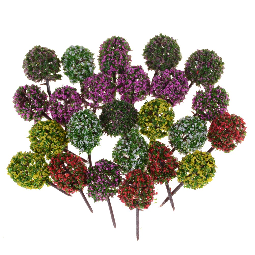 5 Stks/partij Plastic Miniatuur Bloem Boom Planten Fairy Garden Decoratie Poppenhuis Craft Model