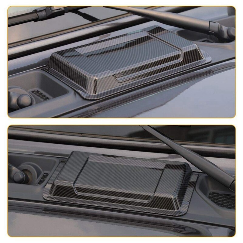 Cowl ABS Engine Inlet Cover Air Intake Hood Vent Scoop for Jeep Wrangler JL JLU , Carbon Fiber