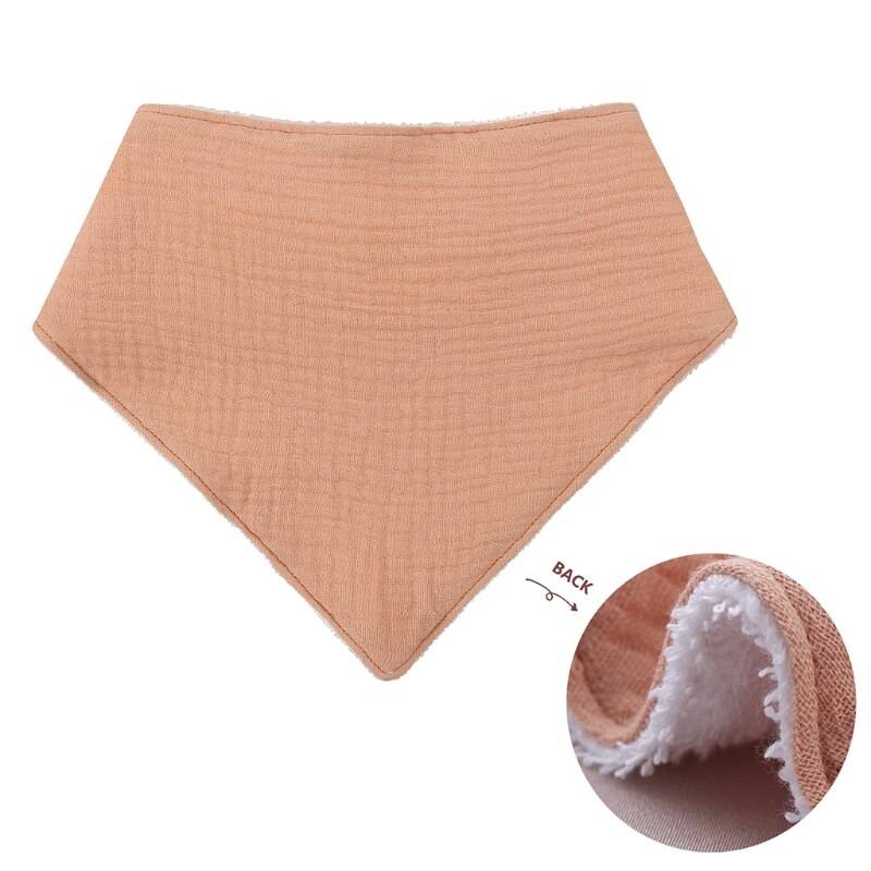 Bavaglino per allattamento per bambini bavaglino tinta unita bottone a pressione asciugamano Saliva morbido cotone triangolo Burp Cloth per neonato