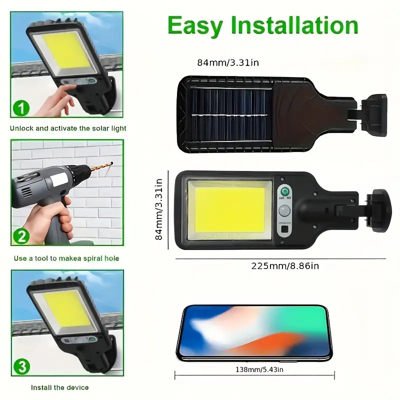Straatverlichting op zonne-energie Buiten Waterdicht Menselijk lichaam Sensing Binnenplaats Tuinmuur Huishoudelijke verlichting Landelijke wegverlichting Wandlampen
