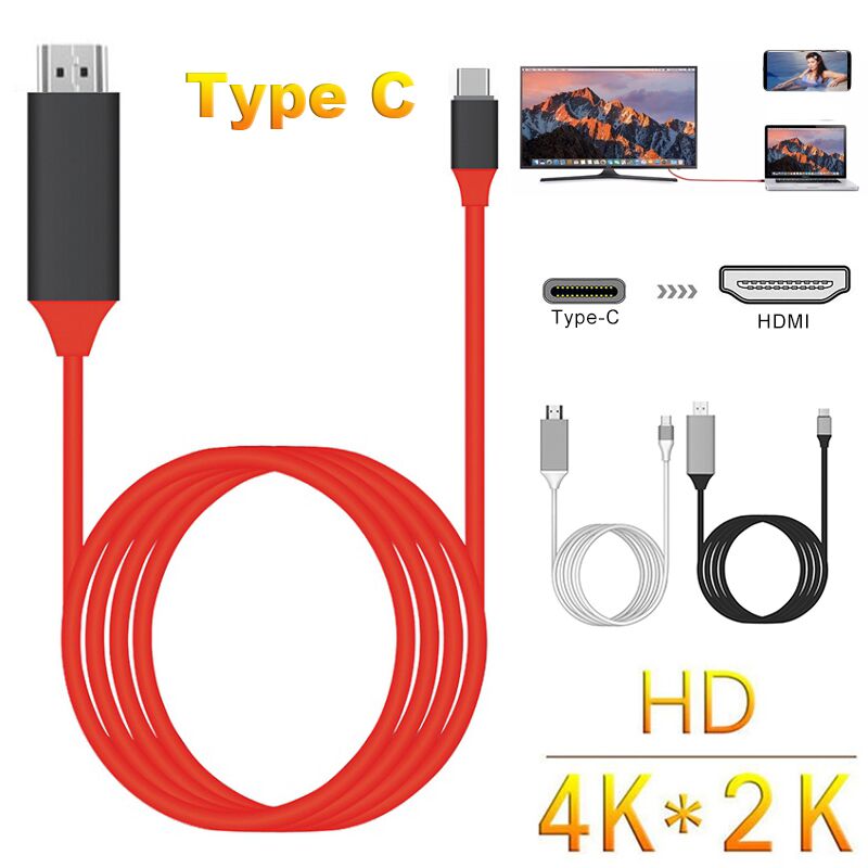 1080P HDMI Kabel 2m Type-C USB-C naar HDMI Adapter Micro USB C naar HDMI HD TV kabel Adapters Voor Samsung S9/S8/Note 9 Huawei Type-C
