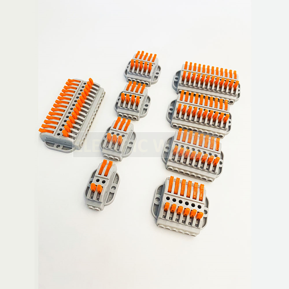 Wire Connectors 2-12 pin screw fixing push-in Quick Docking Cable Universal compact Electrical Wiring Terminal Block Connector