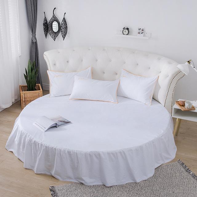 34 bett Rock Ausgestattet Blatt Runde Bett Leinen 200cm 220 Cm Bettdecken Matratze Abdeckung Home Decor Rosa Weiß Grau doppel Bett Abdeckung: 6 / 220x220cm bed sheet