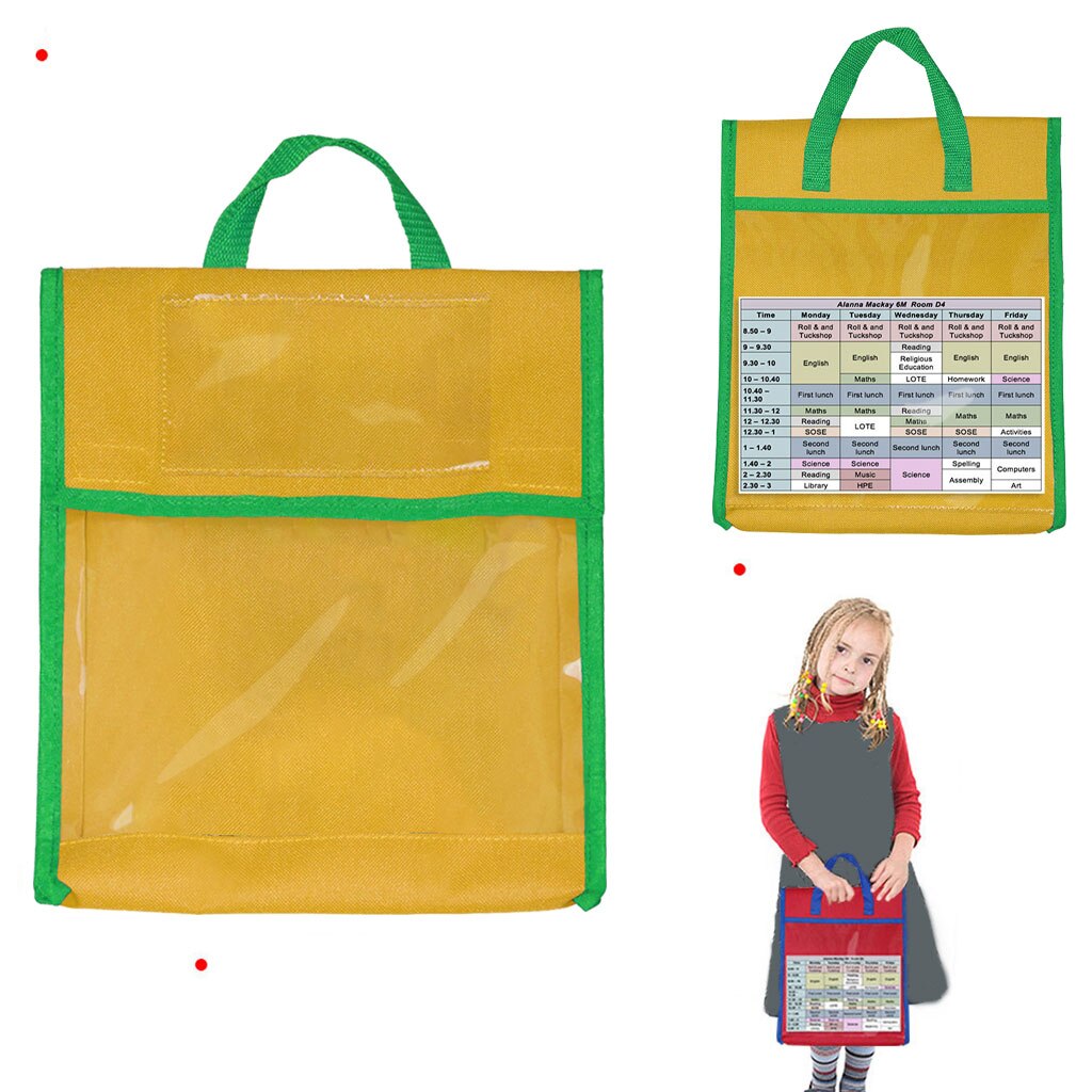 Aufbewahrungstasche für kinderbücher, große tragetasche aus Polyester, tragbar, für jungen und mädchen: Gelb