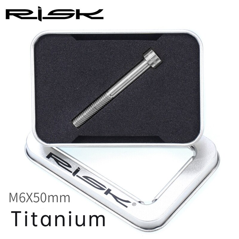 Risico 1Pc M6x30/35/40/50Mm Titanium Fiets Headset Cap Bolt Mountainbike 3 Kleuren ultralight Headset Stem Bolt Schroef Fietsonderdelen: M6x50 Titanium