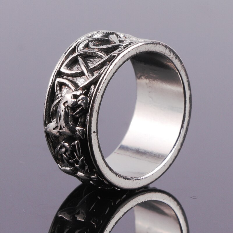 Classic Mannen Ring Vintage Rvs Wolf Geweven Ring Accessoires Sieraden Voor Mannelijke Vriend Party Beste