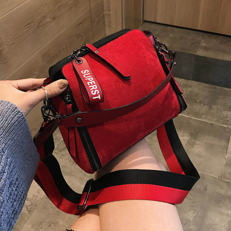 Dames sport schoudertas dames schoudertas brede band retro messenger bag reis crossbody tassen voor vrouwen dames handtassen: Rood
