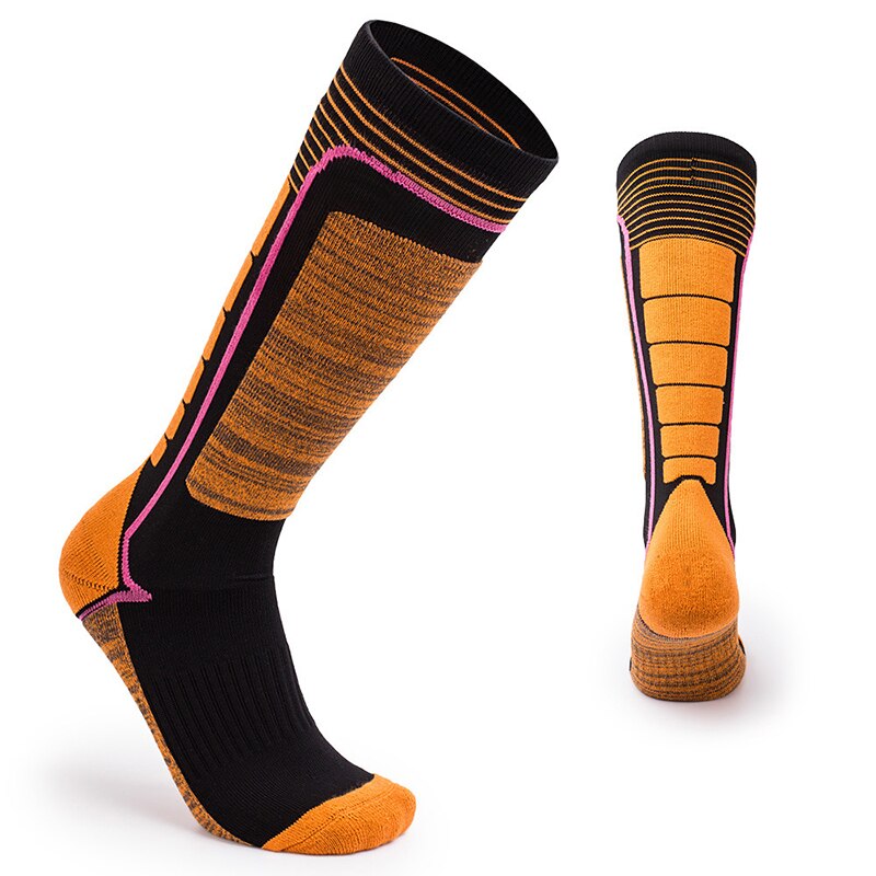 Sports Socks Parent-child Long Tube Warm Ski Socks Outdoor Mountaineering Socks Children's Thickened Hiking Socks: Orange / S(31-34)