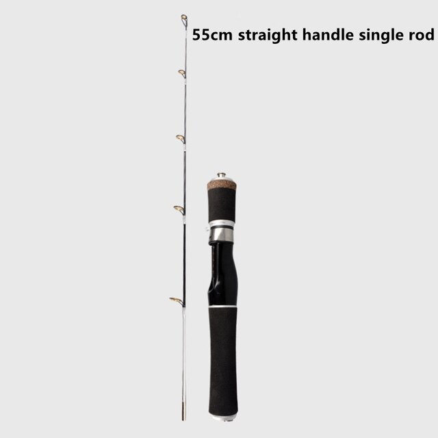 Ice Fishing Rod Set 55cm/85cm Epoxy Material Ultra Short Raft Rod Rod Travel Fishing Tackle: white