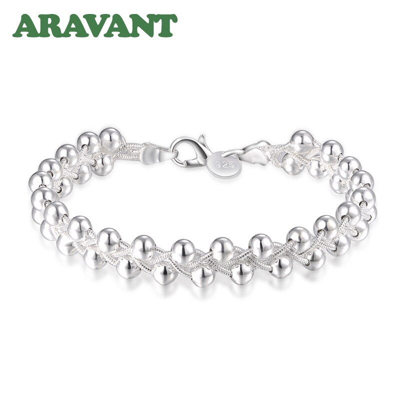 925 silber Weben Perlen Kette Armbinde Für Frauen Hochzeit Modeschmuck