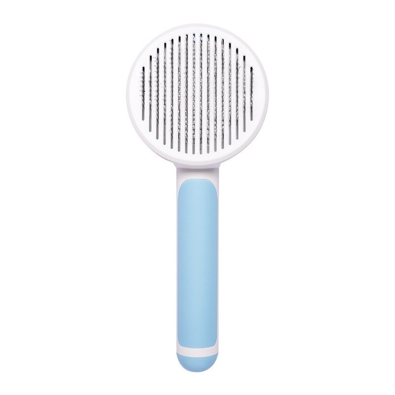 Kat Borstel Hond Kam Haar Verwijderen Huisdier Haar Kam Zelfreinigende Slicker Brush Voor Katten Honden Verwijdert Tangled Hair Beauty producten: Blauw