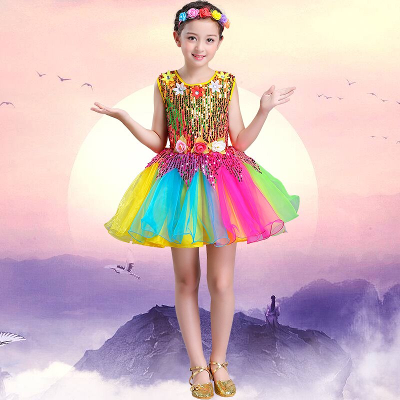 Robe de Ballet à paillettes pour fille et garçon, Costumes de danse Tutu pour la scène