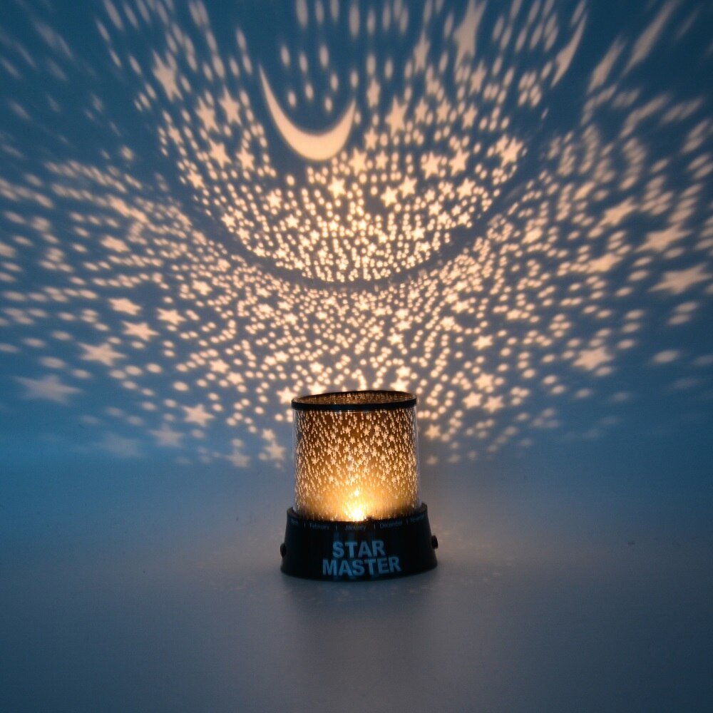 IVYSHION LED Nachtlampje Ster Projector Ster Maan Master Kids Baby Romantische Kleurrijke Home Decor Batterij Projector Lamp