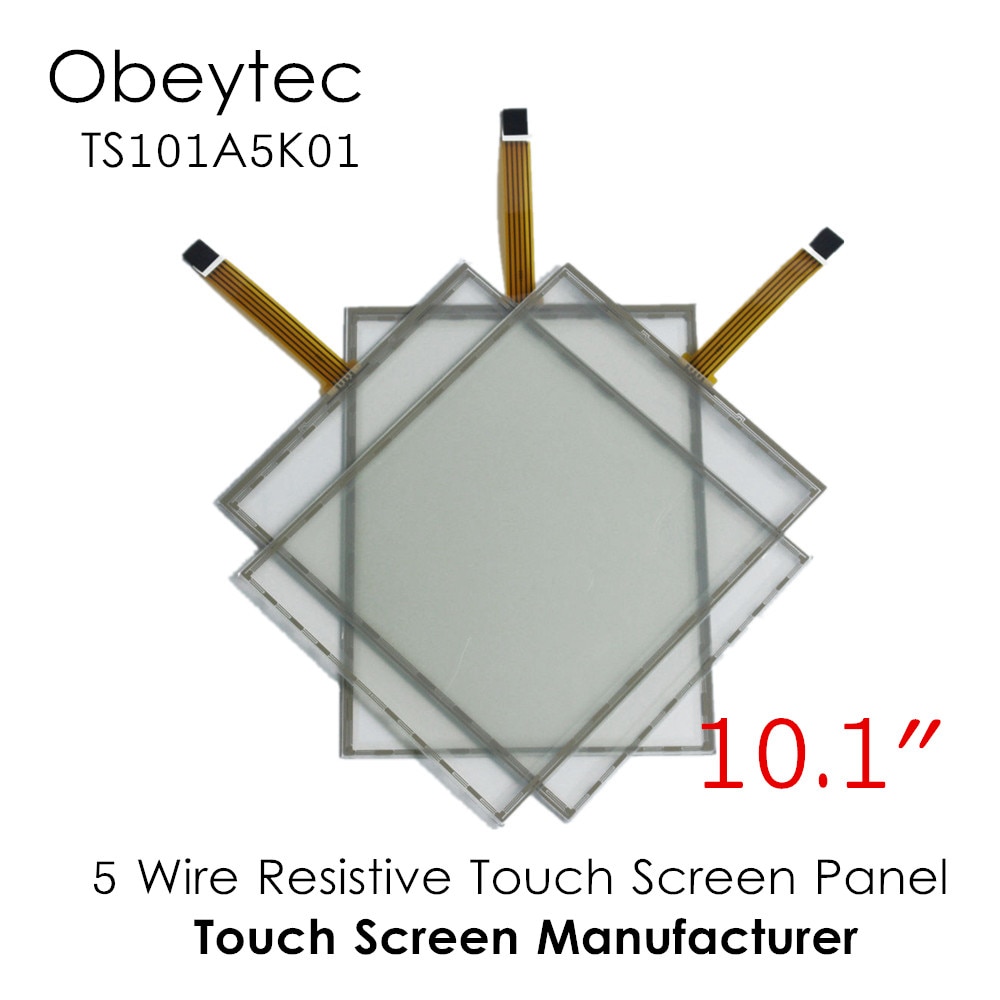 Obeycrop 10.1 "kit de painel de tela sensível ao toque resistive de 5 fios, tela sensível ao toque somente, 16:10, aa 216.96*135.6mm, com controlador, ts101a5k01