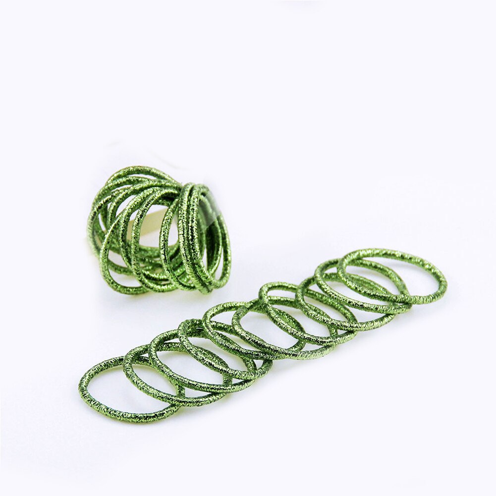10Pc Glitter Shining Kids Chouchou Kleurrijke Elastische Haarbanden Zoete Leuke Paardenstaart Houder Voor Meisjes Accessoires Haar Ringen: green