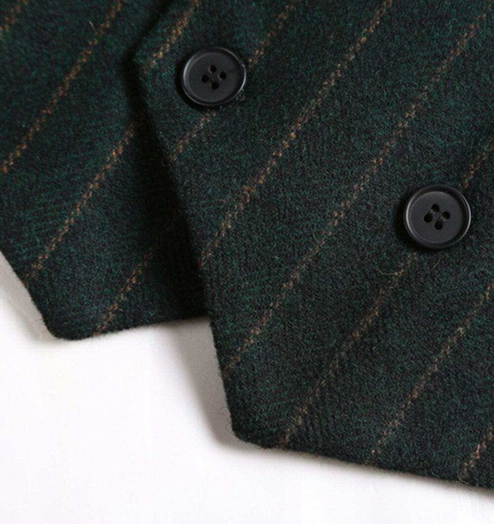 Mens Casual Suit Vest V Neck Notch Army Green Waistcoat Casual Formal Double-breasted Business Vest Groomman For Wedding Vest