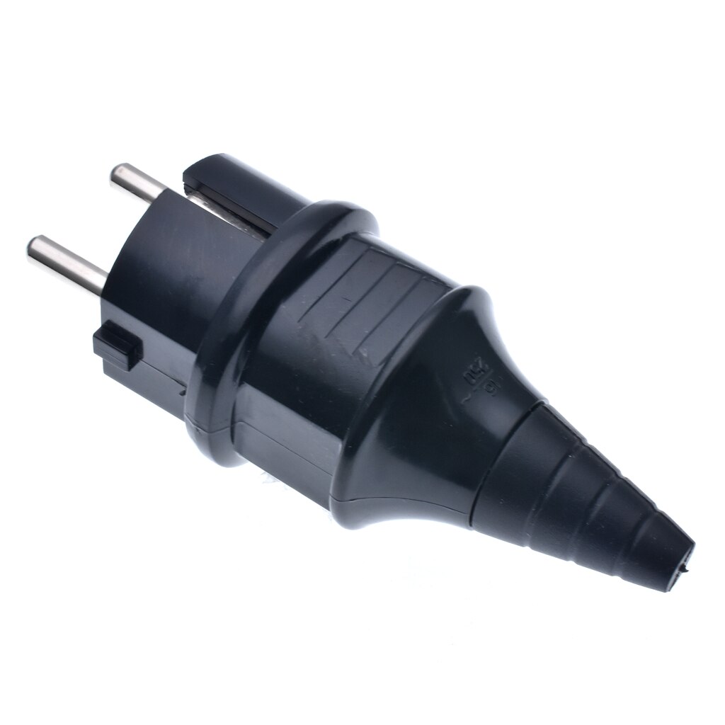 Black/White CE AC 250V 16A EU germany waterproof Schuko Power plug 2p Elcectrical Cable Connector wired adaptor converter E-012*