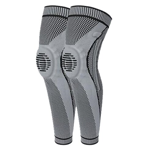 Rodilleras deportivas de silicona de punto, Protector de compresión, almohadilla de Gel anticolisión, largo, 1 ud.,: Gris / XXL