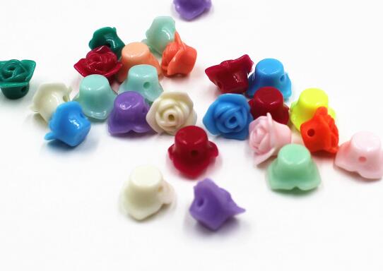 GHRQX Colorful roses loose beads DIY Beads Bracelet making 30 pcs: Multi