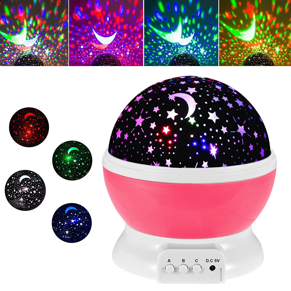 Nattlampe projektor stjernehimmel nattlys projektor babylampe dekor roterende stjernehimmel barnehage måne galakse projektor bordlampe