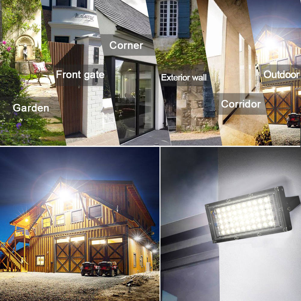 Foco reflector de luz LED de gran potencia para iluminación de exteriores, faro impermeable IP65 de 50W, AC 220V 240V, para espacios al aire libre