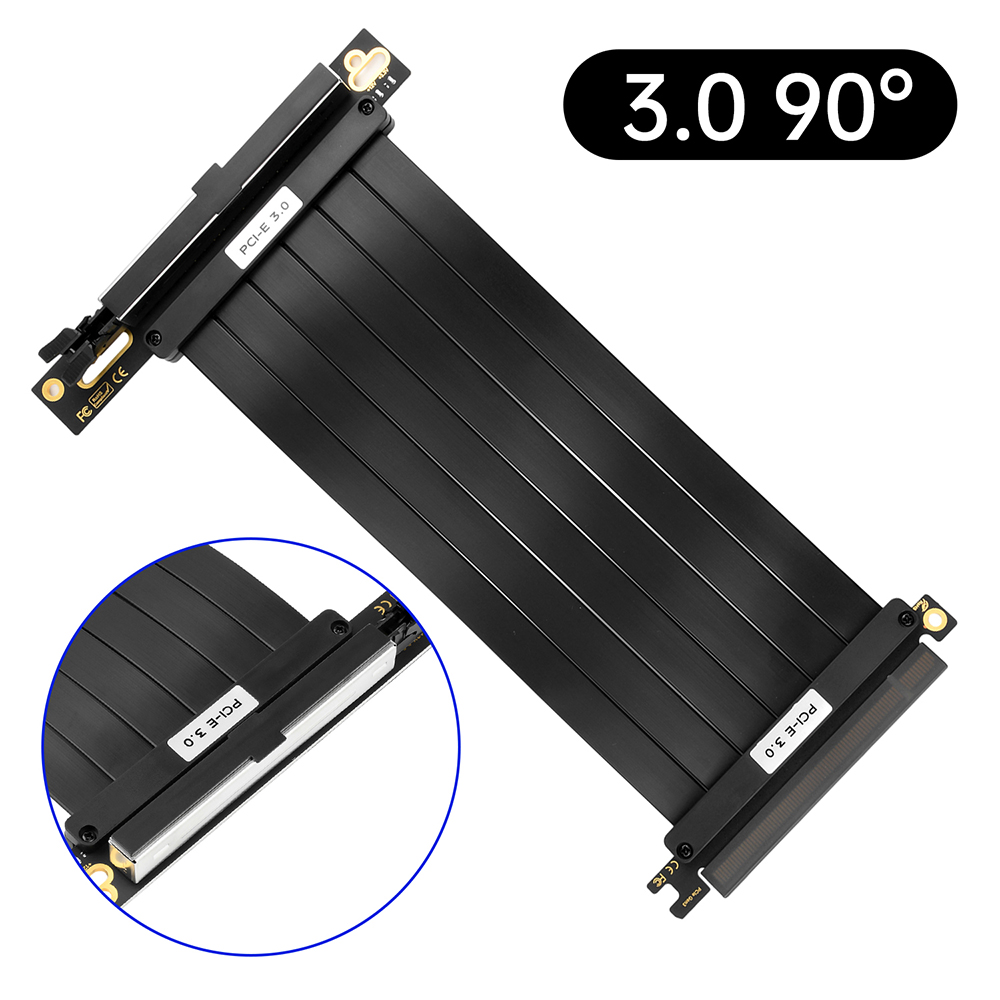 Pci -e 4.0 3.0 16x stigerør-kabel 200mm 90/180- gradere skjermkortforlengelse skjermet fleksibel montering gpu-forlengelseskabel ledning: Oransje