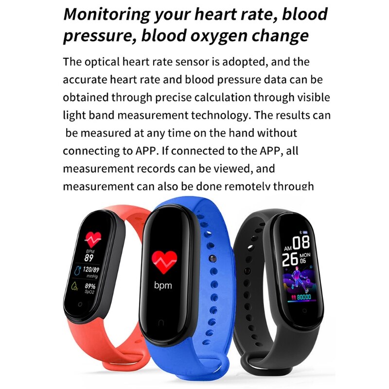 M5 Smart Uhr Männer Frauen Herz Rate Monitor Blutdruck Fitness Tracker Smartwatch Band 5 Sport Uhr