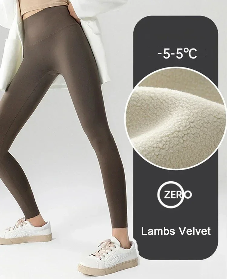 Autumn Winter High Waist Shark Leggings Women's Seamless Fleece Warm Leggings Slim Thin Casual Sports Fitness Leggings: M / green