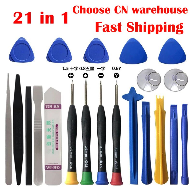 21 In 1 Mobiele Telefoon Reparatie Tools Kit Spudger Pry Opening Gereedschap Schroevendraaier Set Voor Iphone X Xr Xs 8 7 6S 11 12 13 Handgereedschap: 21 in 1