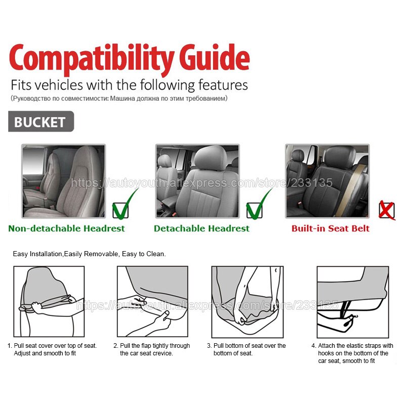 Autoyouth Premium Waterdichte Emmer Seat Cover (1 Stuk) universal Fit Voor De Meeste Auto 'S Suvs Black Car Seat Protector