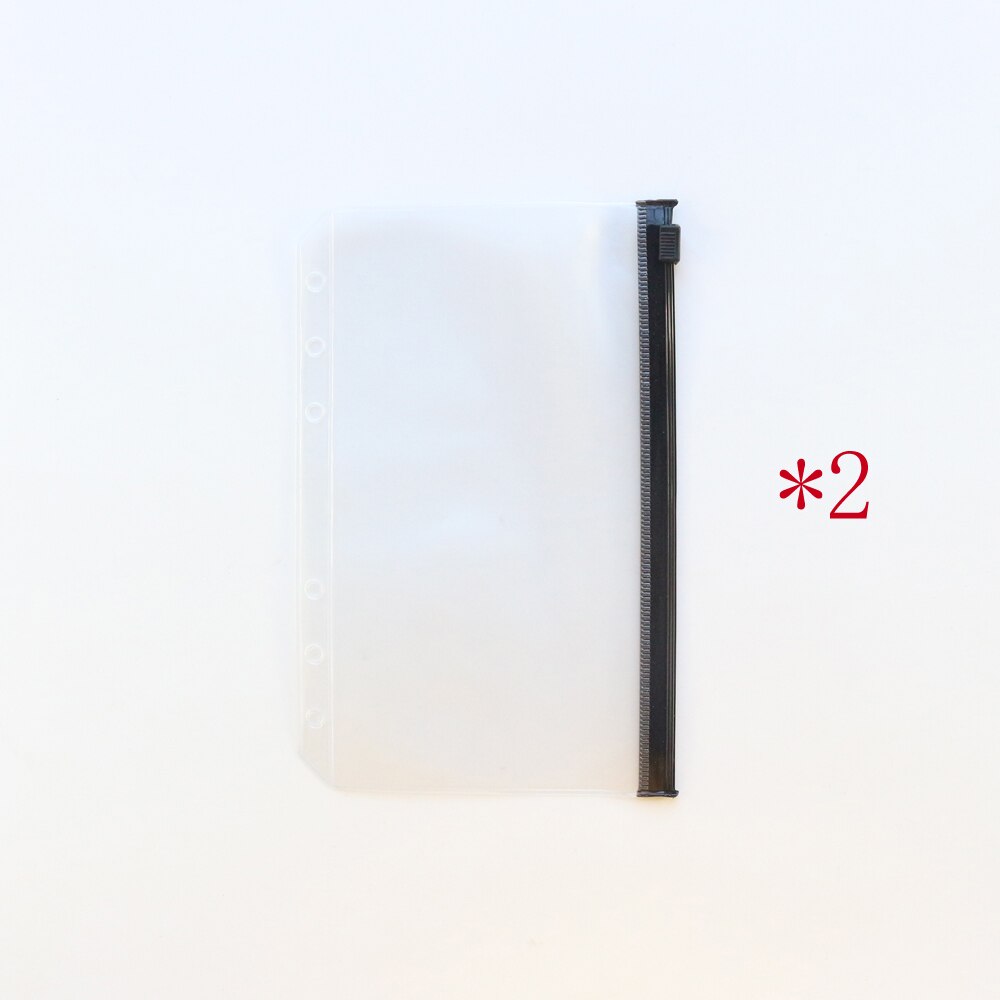 Domikee Creatieve School Reiziger Journal 6 Gaten Rits Innerlijke Zakjes Voor Loos-Leaf Binder Notebooks Organizer Bag Briefpapier A6: Black