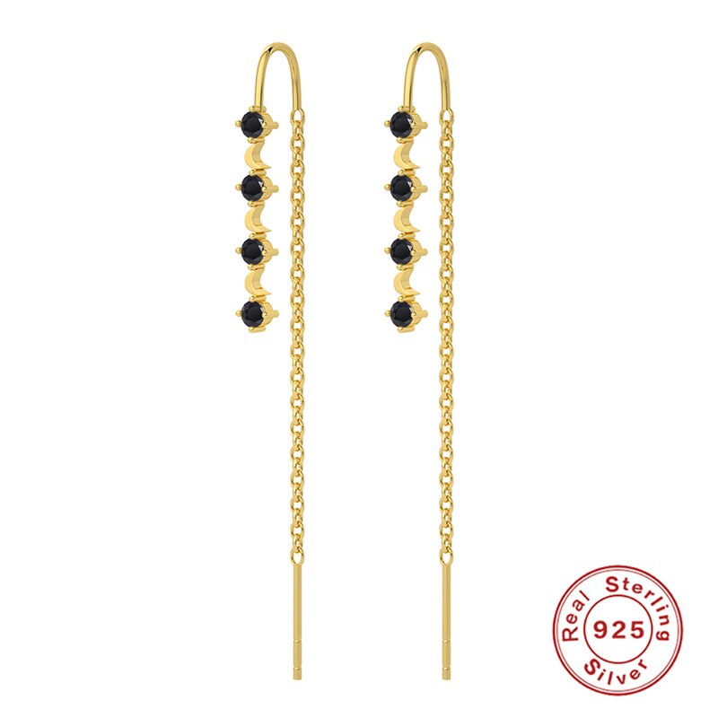 Roxi Boho Lange Ketting Stud Oorbellen Voor Vrouwen 925 Sterling Silver Moon Star Crystal Piercings Oorbellen Sieraden Pendientes Plata
