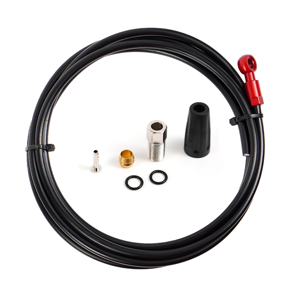 CHOOEE wioślarz hydrauliczny wąż hamulcowy MTB rurka hamulca 3M rowerowy płyn hamulcowy wąż hamulce rowerowe akcesoria: czerwony zestaw