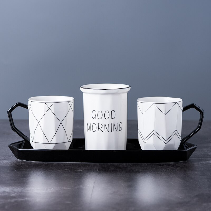 Pohjoismainen keraaminen harjauskuppi kylpyhuoneen pesusetti yksinkertainen tarjotin suukuppi hammassylinteri hammassetti pari koti kylpyhuonetarvikkeet